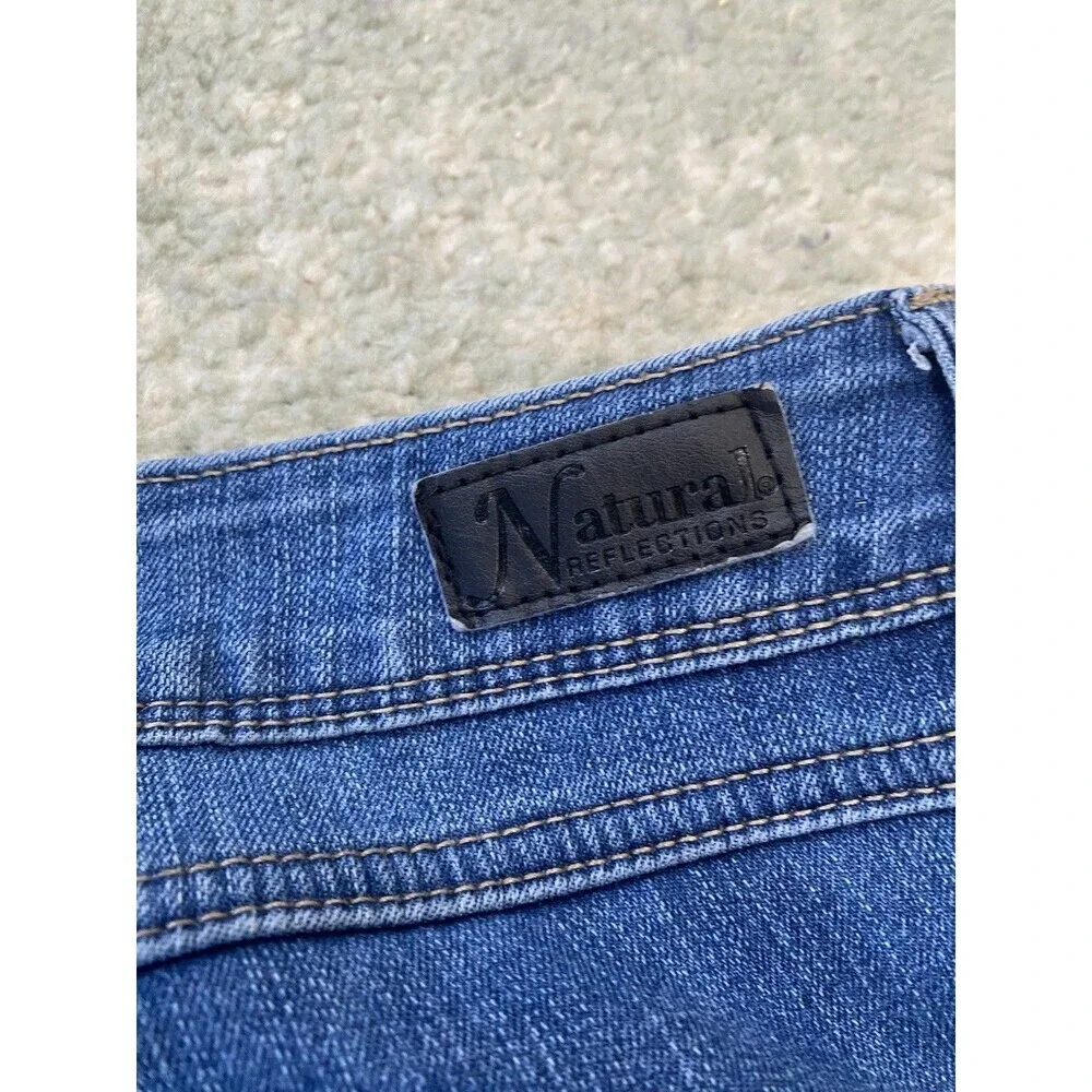 Natural Reflections Sz 18 Comfort Stretch Fleece Red Plaid Flannel Lined Jeans